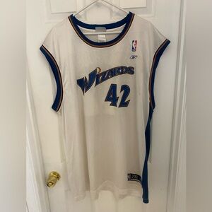 🏀 Wizards Reebok White and Blue Stackhouse Basketball Jersey 🏀